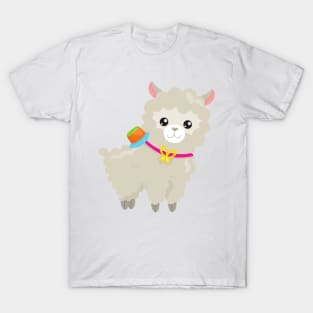 Cute Llama, Alpaca, Little Llama, Llama With Hat T-Shirt